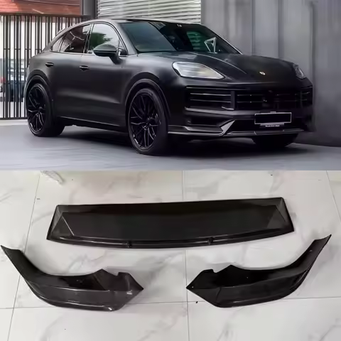 For Porsche Cayenne Coupe 2023-2025 Real Carbon Fiber Front Lip Front Bumper Lower Lip Under Spoiler