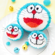 Doraemon Robot Cat Pompom - Handmade Keychain