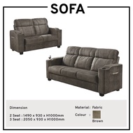 2+3 Seater Fabric Brown Sofa Cushion Sofa Fabric Sofa Velvet Sofa With Pocker Sofa With Cup Holder