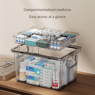 [Everyday Comfort] Clear Double-Layer Medicine Storage Box Waterproof PP Material Multi-Compartment 