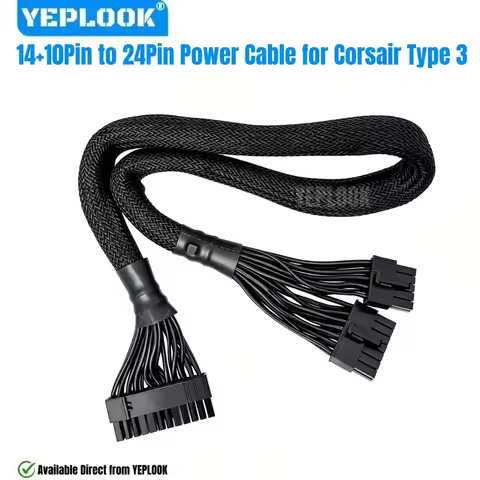 For Corsair HX GOLD, 14+10Pin to 24Pin ATX Motherboard Power Cable for Corsair HX1050, HX1000, HX850