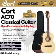 FREE SHIPPING - CORT AC70 36 inch Classical Guitar with Gig Bag - Open Pore Natural ( AC 70 / AC-70 ) gitar klassik 3/4