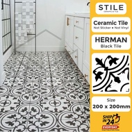 [REAL TILE]10PCS  HERMAN BLACK MOSAIC TILES/MOZEK/CERAMIC TILES/MOZEK DAPUR/WALL TILE/MOZEK CERAMIC/