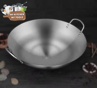 Stainless Steel Wok with Double Handle High Quality(38-50cm) / Kuali Stainless Steel Bertangkai / Ku