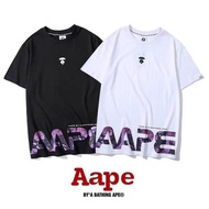 100% Original AAPE Men T-shirt Cotton Round Neck Letter Print Couple Style Short Sleeve Top Men's T-