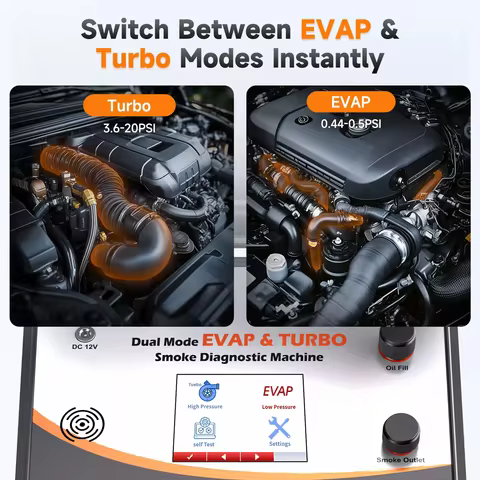 Automotive EVAP Turbo Systems Smoke Machine Built-in Air Pump FOXWELL ST2000 Dual Mode Leak Tester C