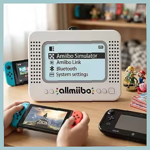 Allmiibo Amiibo Emulator for Switch/Wii U, Rechargeable & Bluetooth-Compatible NFC Writer Tool
