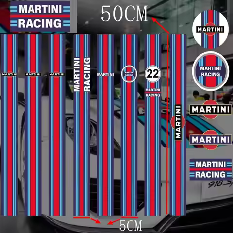 Motorcycle sticker Martini cocktail Martini Le Mans racing retro shell helmet fuel tank mudguard ref