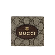 Gucci Neo Vintage GG Supreme帆布虎頭八卡對開短夾(473954-烏木)