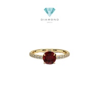 Redsor Red Solitaire 23K Gold Ring Diamond Jewelry-89CMSWP5