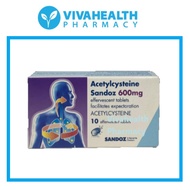 Sandoz Acetylcysteine 600mg Tablet 10s /Fluimucil