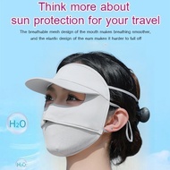 Summer Women's Ice Silk Sunscreen Mask Full Face Breathable UV Mask Sunscreen Mask Face Mask