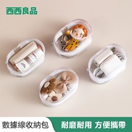 Charging Cable Storage Bag Oval Storage Bag Transparent Storage Bag Baby Slippery Bag Data Cable Ear