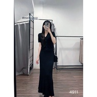 Buttoned wool Set + long skirt - 4911