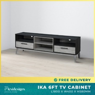 TV Console With 2 Drawer 2 Open Shelf 6 Feet 180cm TV Table TV Cabinet Hall Cabinet Flexidesignx IKA