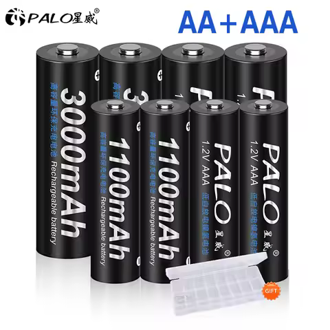PALO 1.2V AA+AAA Rechargeable Battery 3000mAh AA 2A NIMH Battery 1.2V AAA Rechargeable NI-MH Batteri