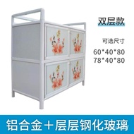 YU🥤Sideboard Cupboard Cupboard Stainless Steel Alloyed Aluminium Cabinet Cupboard Food Cupboard Wine Cabinet Shoe Cabine