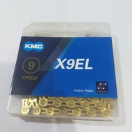Chain KMC X9EL gold hollow plates chain kmc 9 speed gold color