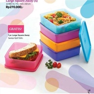 (Quality Guaranteed) large square away Tupperware Lunch Box free 5pcs (A08)