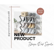 4-Tier Shoe Rack, Sandal Rack, Zigzag Shoe Rack, Size 45 x 19 x 51 cm