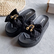 Inaso Sandal Wedges Wanita Pita Sendal Slop Karet Rumah Empuk Sepatu Cewek Dewasa Jelly Korean Terba