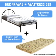 [ASTAR] Cheapest Single Sleek Metal Bed frame + Mattress Set FOAM SPRING