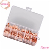 FOREVER 250Pcs Copper Tube Connector, Copper Material Gold Terminal Copper Connector, Terminal Set M