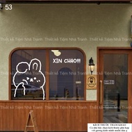 Cute hello rabbit stickers decorate mirrors and shop glasses 53