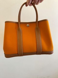 *real*Hermes garden party 30 toile HANDLE BAG 愛馬仕帆布手挽袋（橙棕色）
