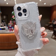 Luxury Butterfly Holder Glitter Mirror Phone Case For IPhone 16 Pro Max 14 13 12 15 Promax 11 Bezel 