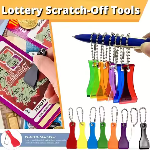 1/3/8pcs Multi-Functional Lottery Scratch-Off Tool Keychain - Sticker Remover Stain Cleaner Ideal Fo