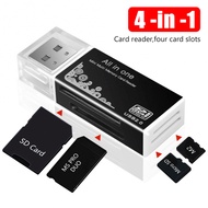 Card Reader:4-in-1 Micro USB2.0 Card Reader USB 2.0-SD/TF/MS/MT Adapter for reading 4-slot image and
