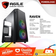 POWERLOGIC AGILE RAVEN BLACK CASE (CPU CASE) Gaming Series
