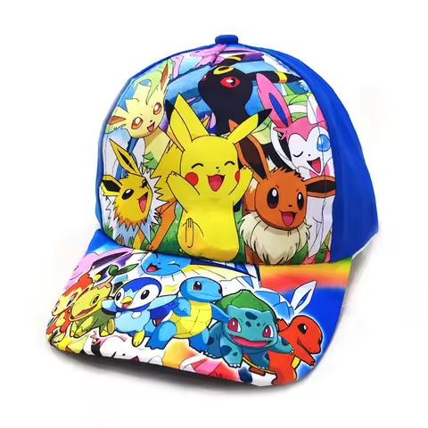Pokemon Baseball Cap Pikachu Beach Anime Character Funny Hat Outdoor Sports Ultraviolet Sunhat Kawai