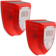 keeda Solar Security Light Alarm, Lampu Strob Solar Berbunyi Kuat 129dB Membuat Bunyi Tembakan & Bun