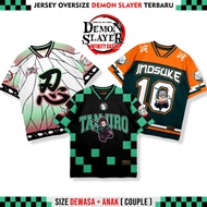 Jersey oversize Demon Slayer Jersey anime Demon Slayer kaos anime demon slayer Ukuran Dewasa & Anak