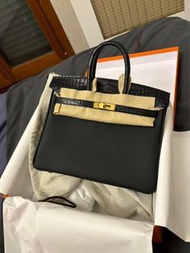 全新愛馬仕 Hermes birkin 25 黑色金扣 touch black ghw