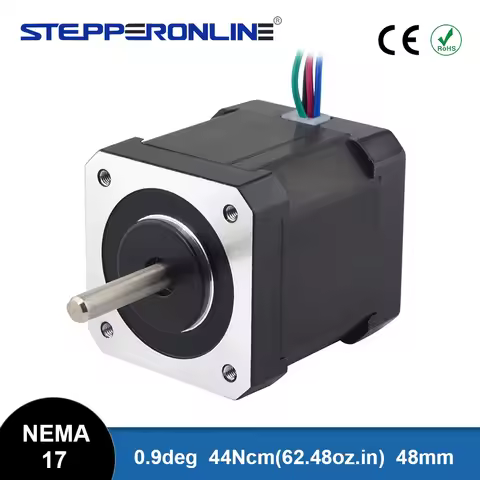 0.9deg Dual Shaft Nema 17 Stepper Motor Bipolar 48mm 44Ncm(62.48oz.in) 1.68A 4 Wires for CNC 3D Prin