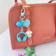 GANTUNGAN HP New Women's Earphone Keychain Beaded Headset Earphone Bell Rattle