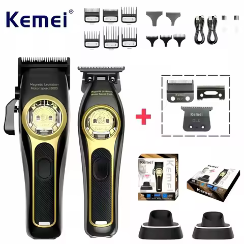 Kemei KM-2268 KM-2373 Professional Barber Electric Hair Clipper, UV Coated Body, USB Charging, Salon