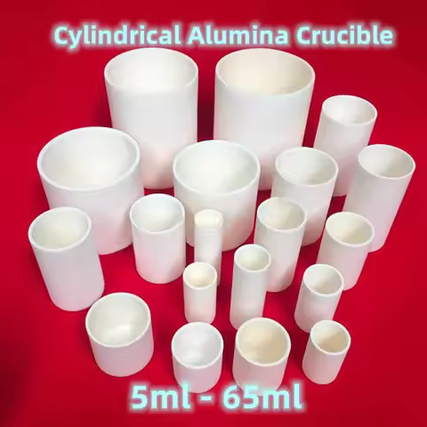 Cylindrical Alumina Crucible 5ml - 65ml Alumina Ceramic Crucible Cylinder Shaped Al2O3 99% Purity Co