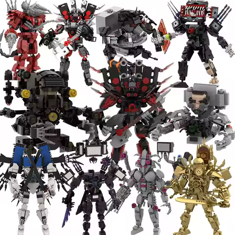 New Skibidi Toilet Building Blocks Set Gold Clock Man With Sword Guitor Speaker Man Titan Computer M