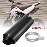 gpuha Shop 28mm Muffler Exhaust Pipe&amp;Clamp 50cc 110cc 125cc 150 PIT PRO Quad Bike Dirt ATV (Black)