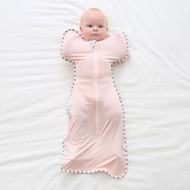 New Bamboo Fiber Baby Onesie Newborn Anti-Kick Baby Swaddle Zipper Leg Baby Sleeping Bag