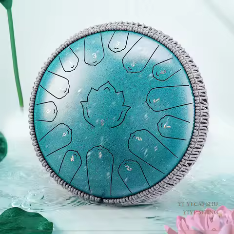 Hluru Steel Tongue Drum 13 Inch 15 Notes C Glucophone Ethereal Drum Handpan Percussion Musical Instr