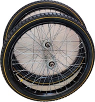 ล้อรถเข็น 26x2 1/2” และ 26x1 3/4” สีดำ ดุม 5 หุน+ซีลวด ขึ้นเสร็จพร้อมใช้งาน (ราคาต่อ 1 วง)