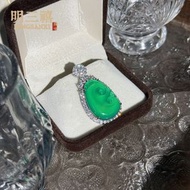 綠玉髓葫蘆鑲嵌瑪瑙女款輕奢吊墜 翡翠色掛件 飾品