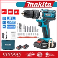 Makita 36V cordless electric drill multifunctional impact drill large capacity lithium battery wall drilling/concrete drilling/screw power tool set