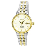 Seiko Presage Cocktail Time White Lady Diamond Accents Gold Dial Automatic SRE010J1 Women's Watch