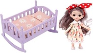 Toyvian Home Decor Home Decor Home Decor Home Decor Set Miniature Wooden Crib Baby Doll Cradle Bed for Room Doll Home Furniture Craft Accessoreis Miniature Storage